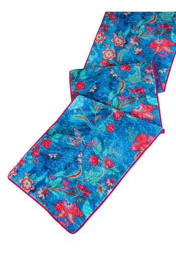 Tiramisu Regal Garden Of Opulence Velvet Table Runner In Blue