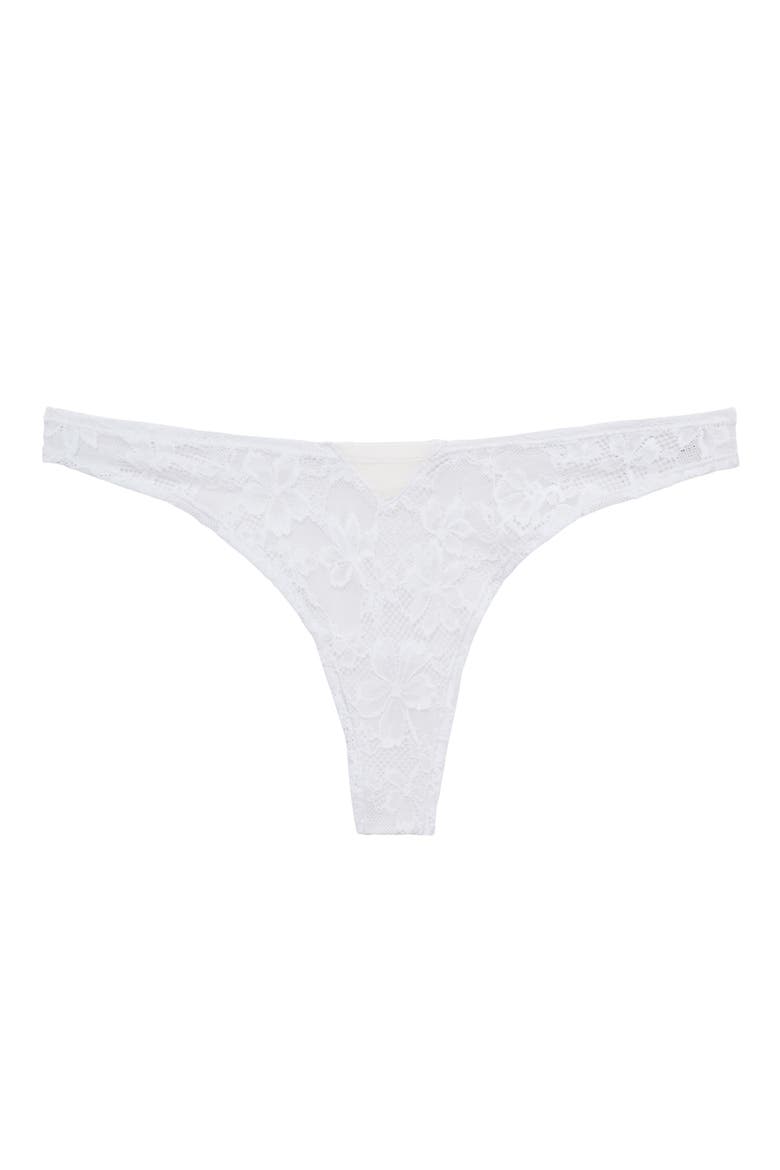 Le Stretch Lace Thong, Alternate, color, IVORY