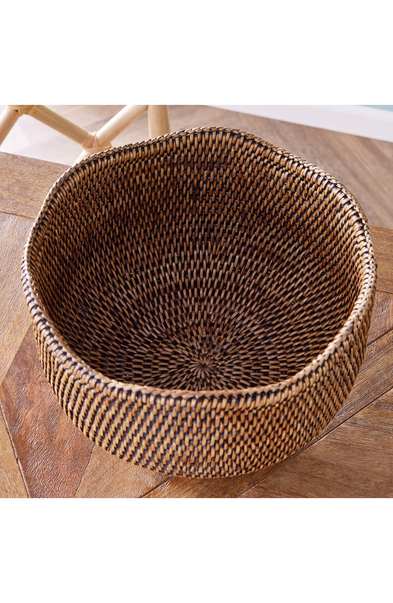 Napa Home & Garden Burma Rattan Footed Cachepot Planter, Alternate, color, Brown