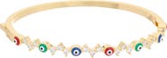 Juvell Cubic Zirconia & Enamel Evil Eye Bangle Bracelet