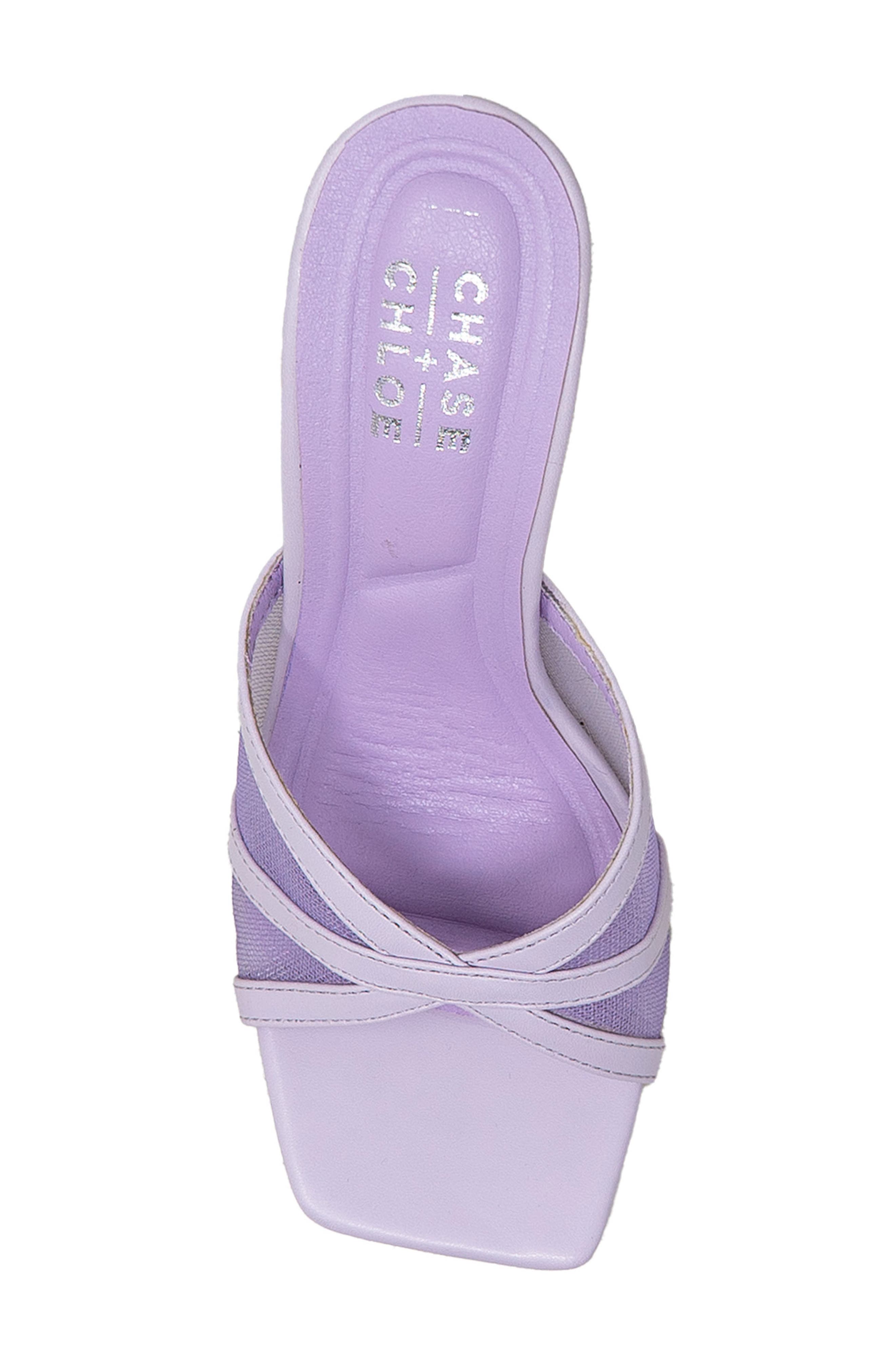 Mesh Mule Stiletto Sandal, Alternate, color, LILAC