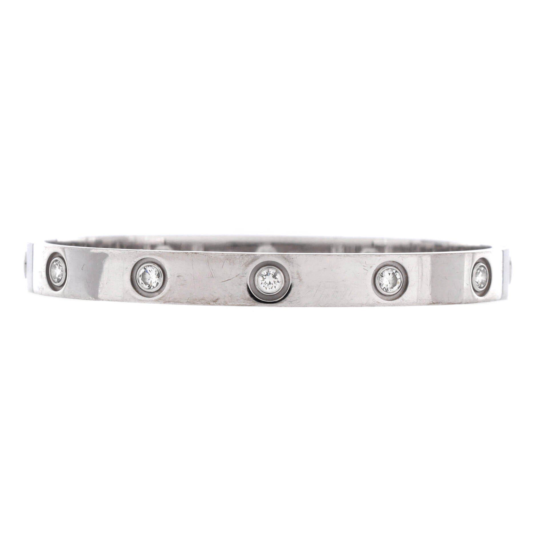 Love 10 Diamond Bracelet 18K White Gold with Diamonds, Main, color, Metallic Gold