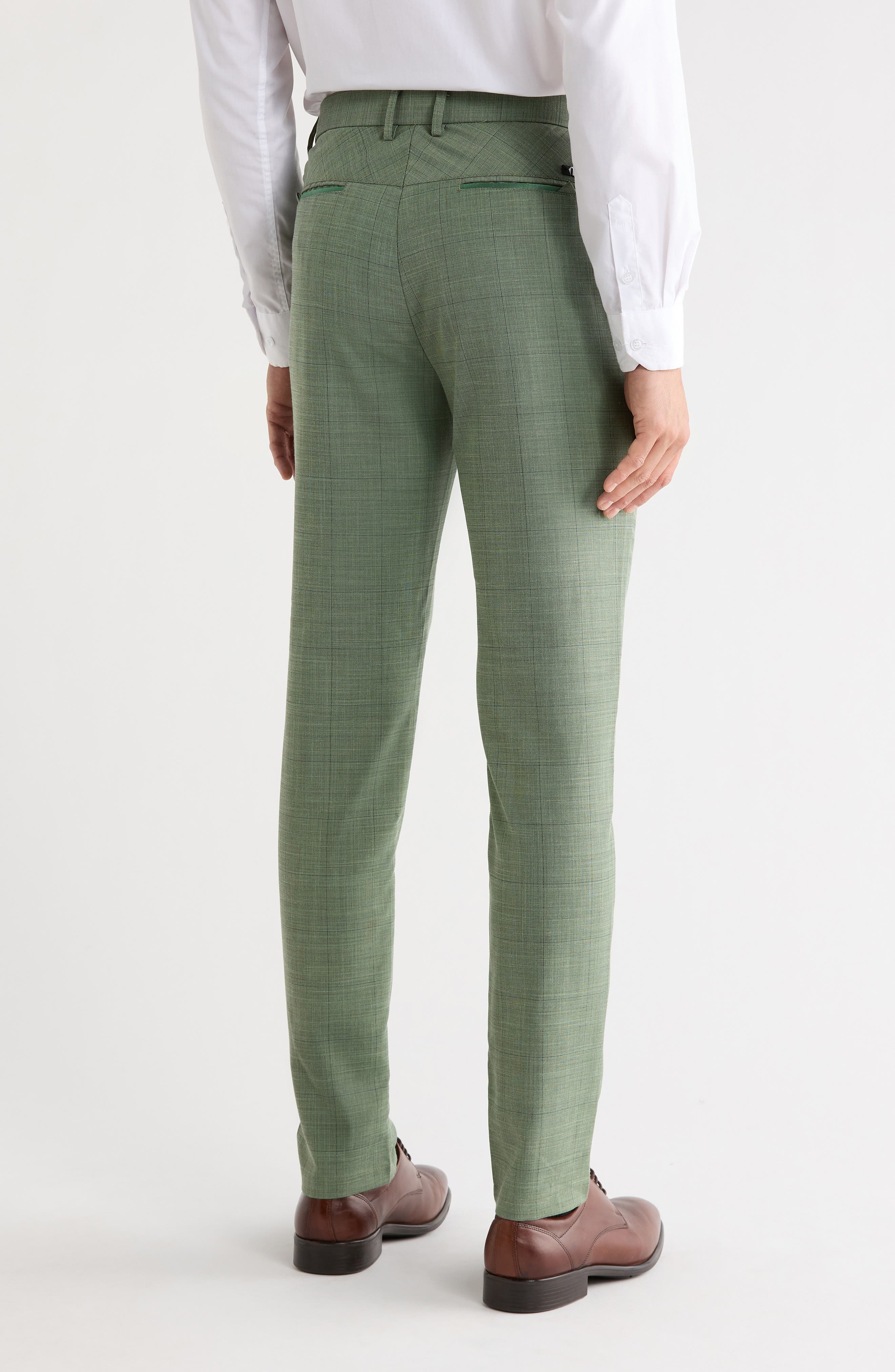T.R. PREMIUM Plaid Straight Leg Trousers (Men) | Nordstromrack