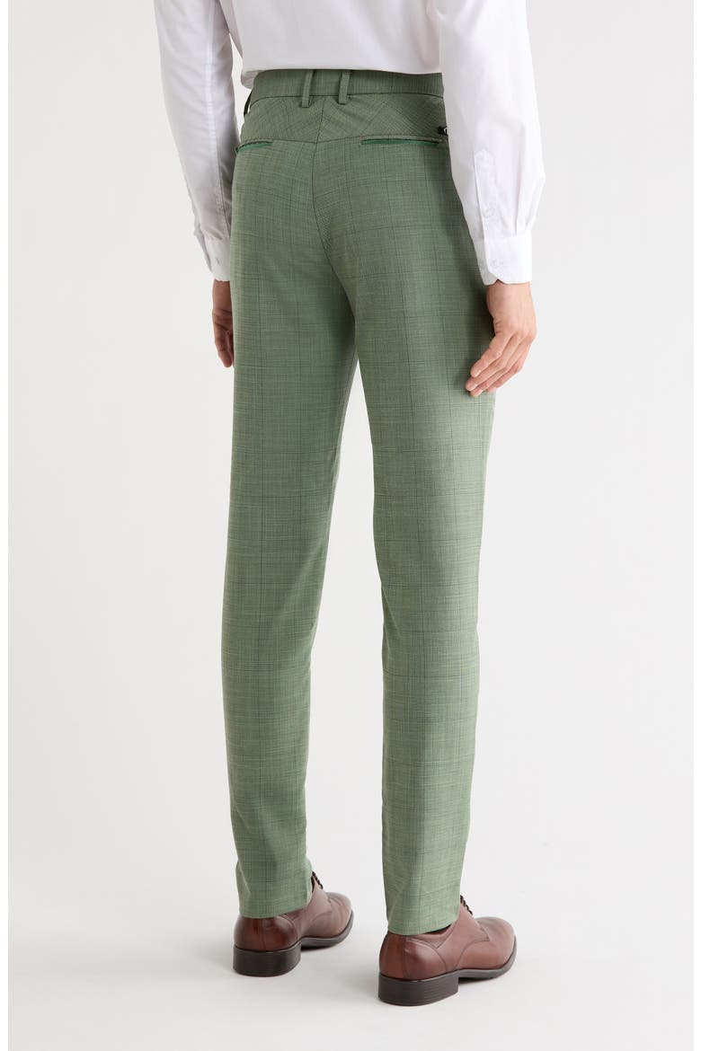 Plaid Straight Leg Trousers, Alternate, color, GREEN