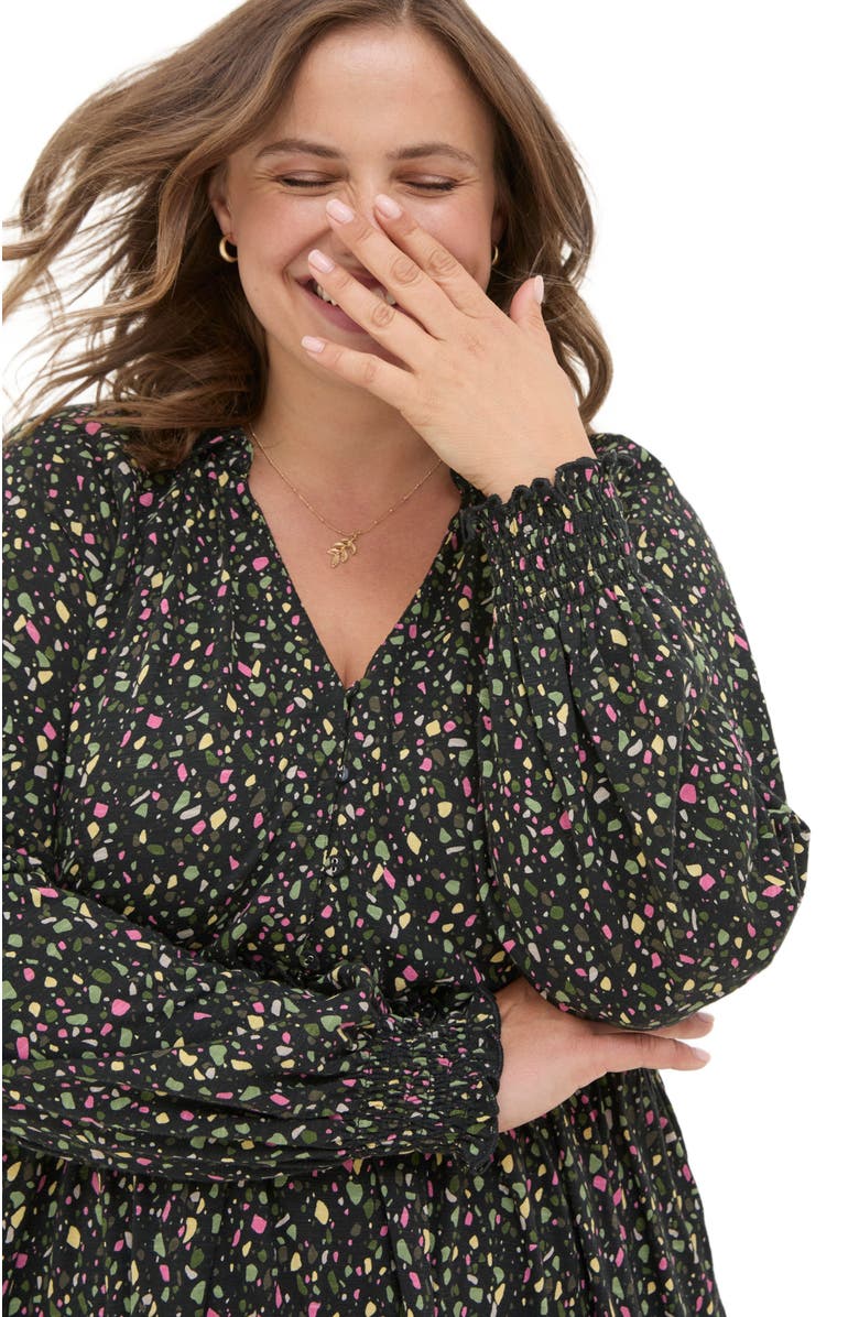 FatFace Women's Plus Size Ivana Ditsy Marks Jersey Dress, Alternate, color, 