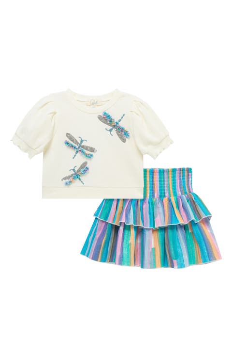 Kids
 Dragonflies Embellished Embroidered Shirt 
Skirt (Toddler, Little Kid 
Big Kid)