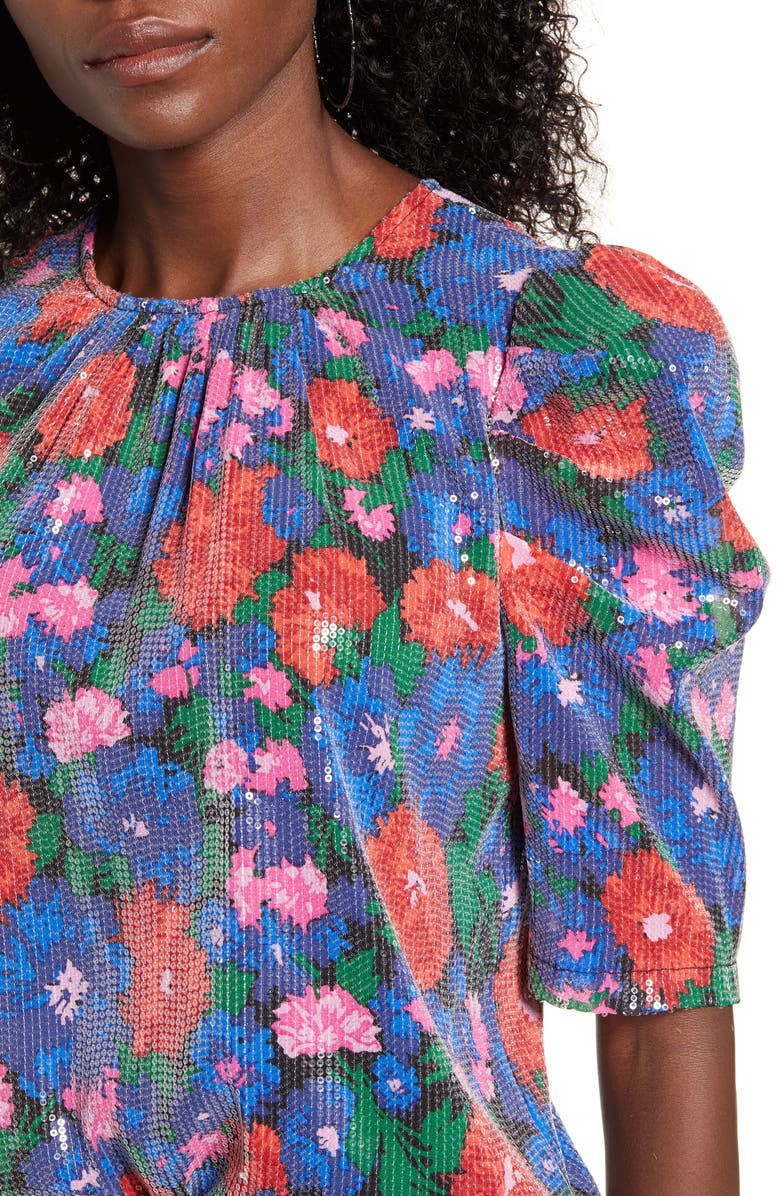 WAYF Greyson Sequin Puff Sleeve Top, Alternate, color, 