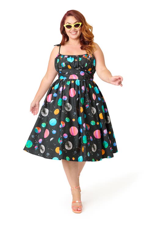 Plus Size 1950s Cotton Swing Dress
