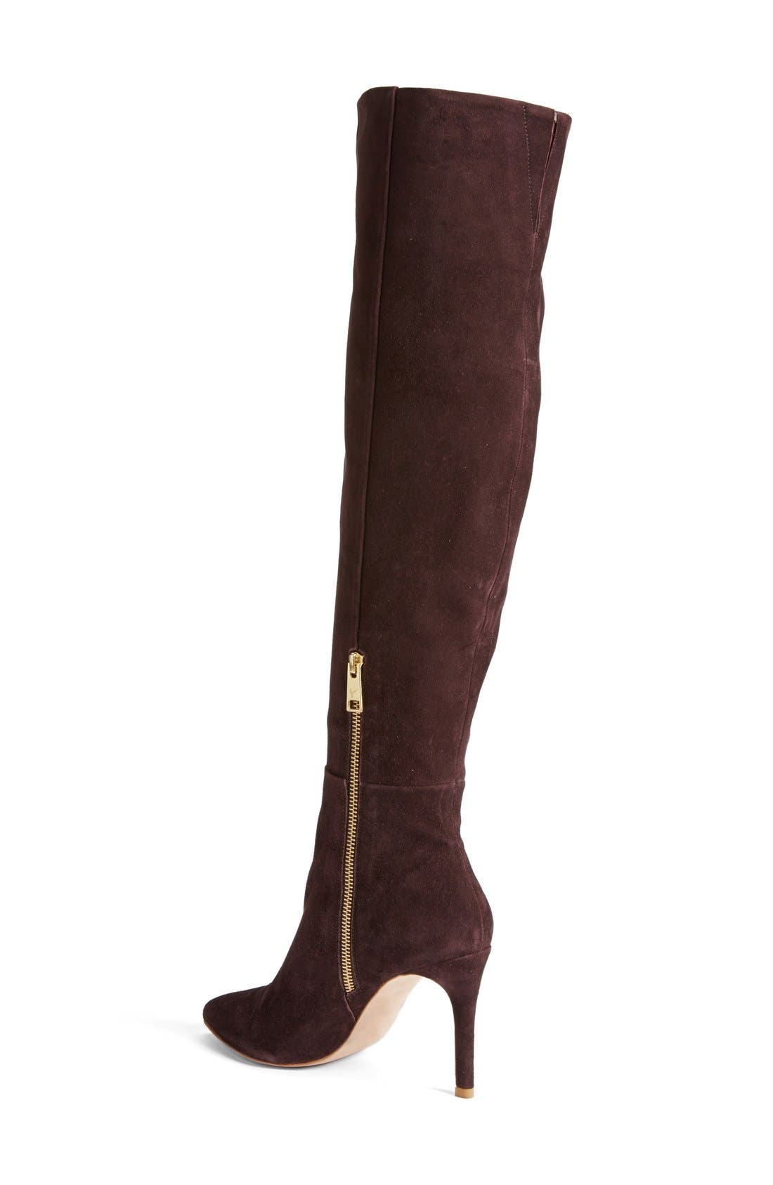 'Olivia' Suede Over the Knee Boot, Alternate, color, PLUM