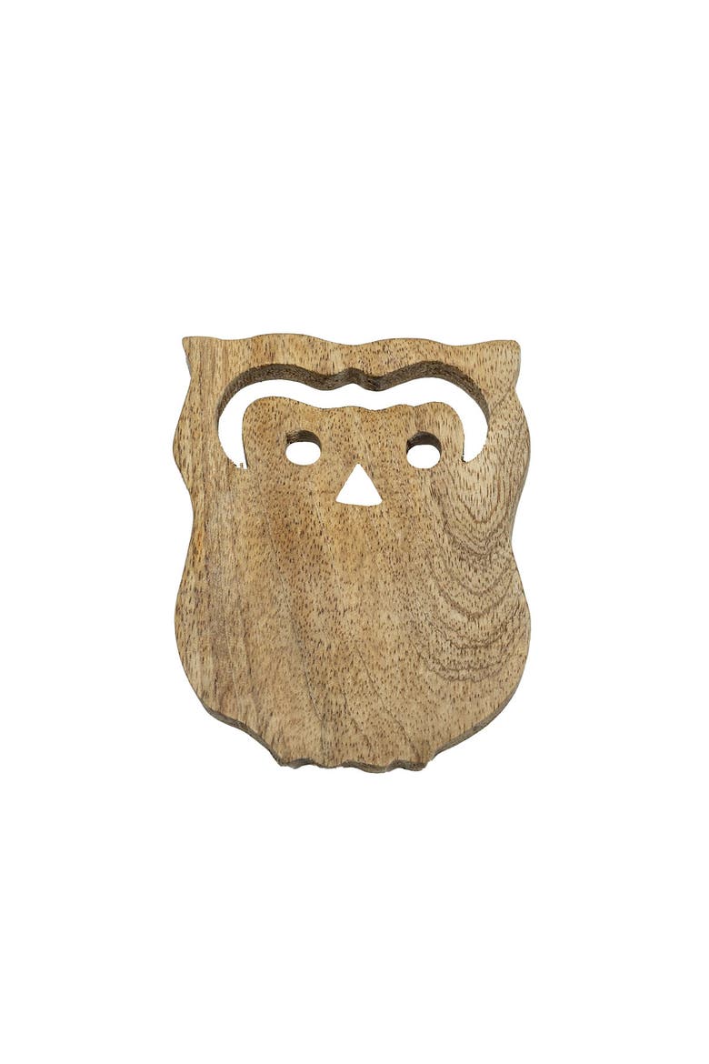 Owl Coasters 4" x 4" Set of 4, Alternate, color, Beige