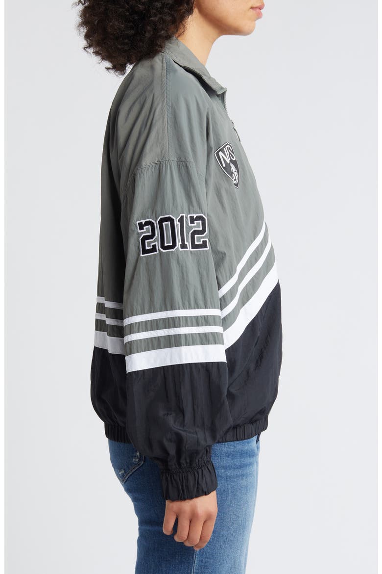 Women's WEAR by Erin Andrews Silver Brooklyn Nets Vintage Full-Zip Windbreaker, Alternate, color, Silver