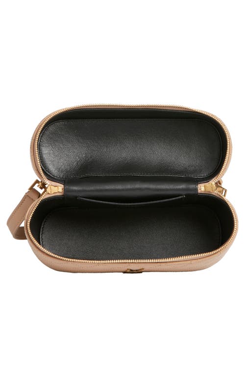 Saint Laurent Mini Gaby Quilted Leather Vanity Case In Brown