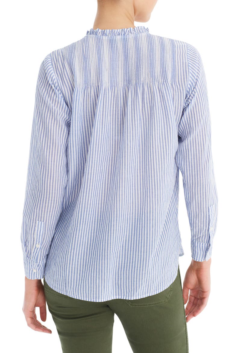 Classic Stripe Popover Shirt, Alternate, color, MISSY STRIPE SAPPHIRE
