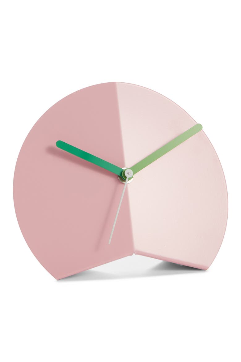Block Mountain Fold Desk Clock, Main, color, PINK