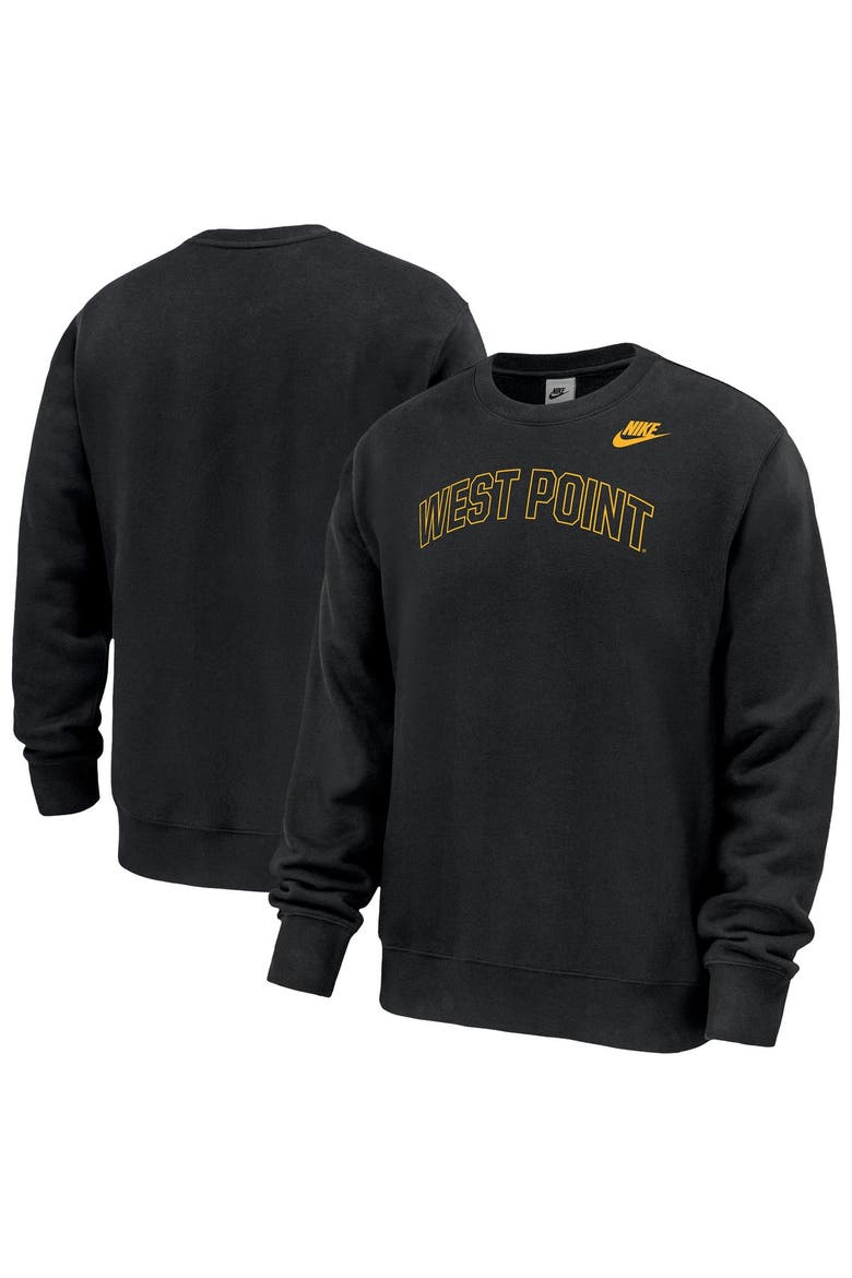Men's Nike Black Army Black Knights 2026 West Point Classic Collection Club Fleece Sweatshirt, Main, color, Black
