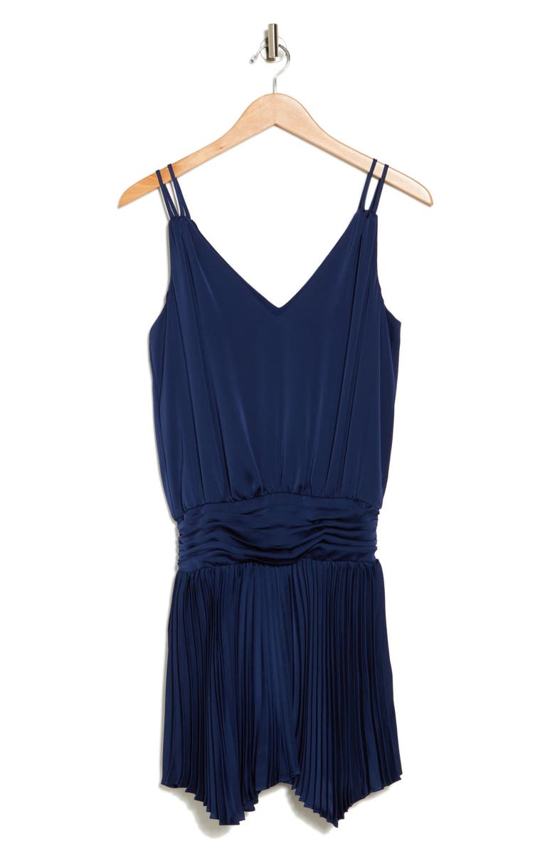 Ramy Brook Alessia Pleated Skirt Blouson Dress, Alternate, color, 