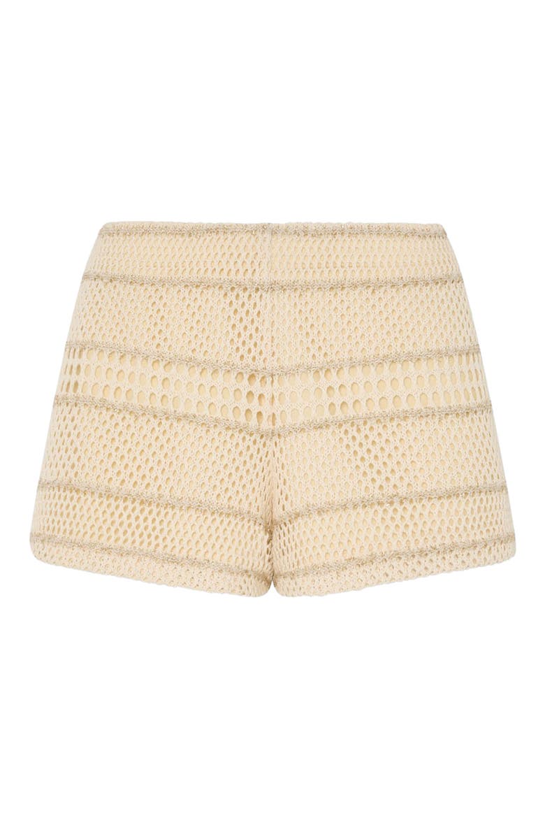 Metallic Crochet Cover-Up Shorts, Alternate, color, GOLD MULTI