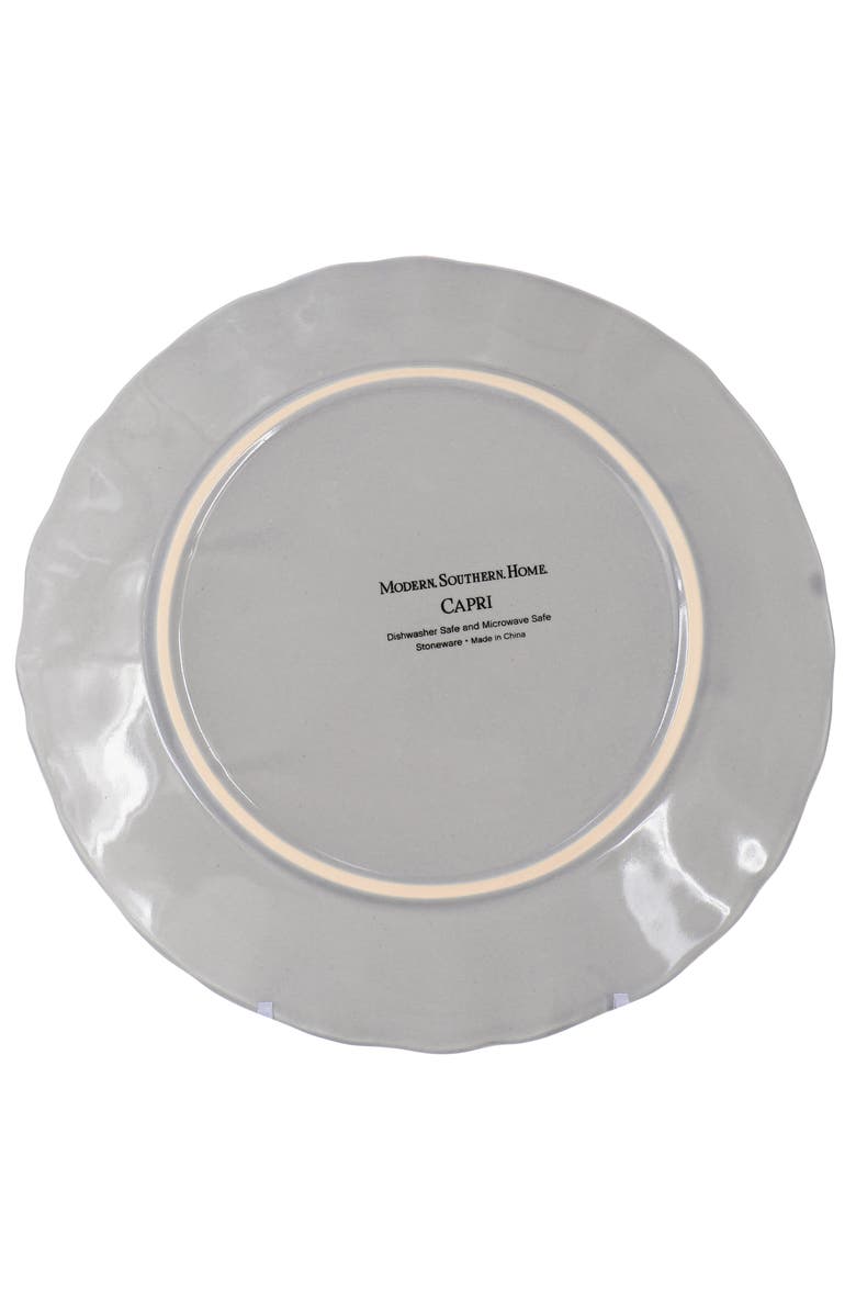 Modern Southern Home Capri 6 piece 9in Stoneware Embossed Dessert Plate Set, Alternate, color, Grey