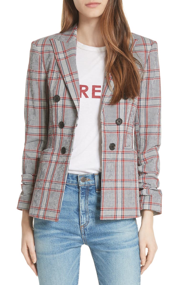Veronica Beard Caldwell Plaid Dickey Jacket, Main, color,