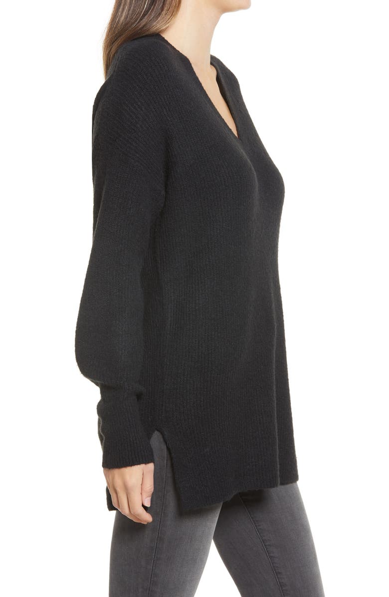 Halogen<sup>®</sup> Cozy V-Neck Tunic Sweater, Alternate, color,