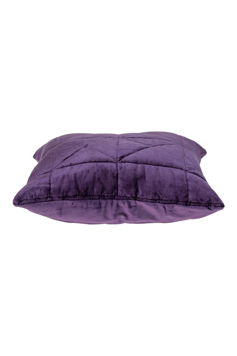 Zoe Quilted Throw Pillow, Alternate, color, PURPLE