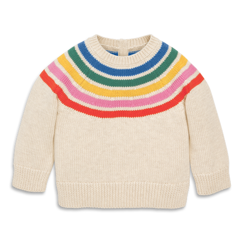 Baby Sweater In Rainbow Stripe
