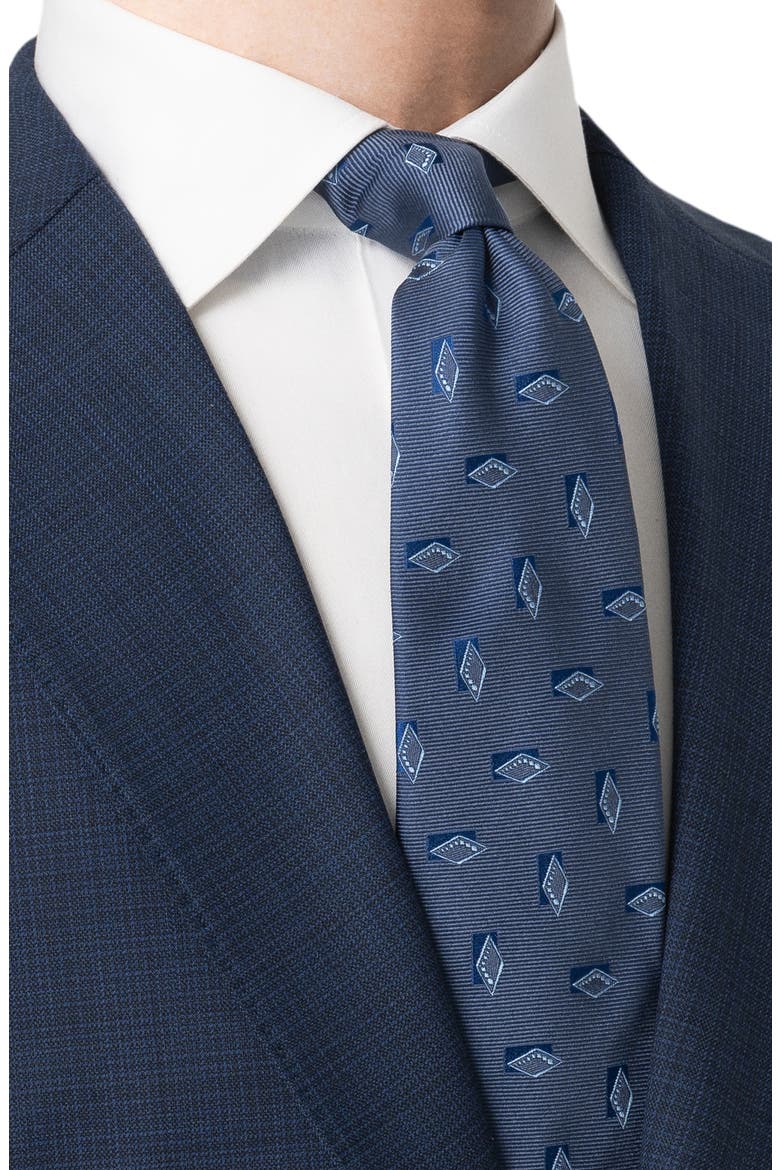Diamond Woven Silk Tie, Alternate, color, DARK BLUE