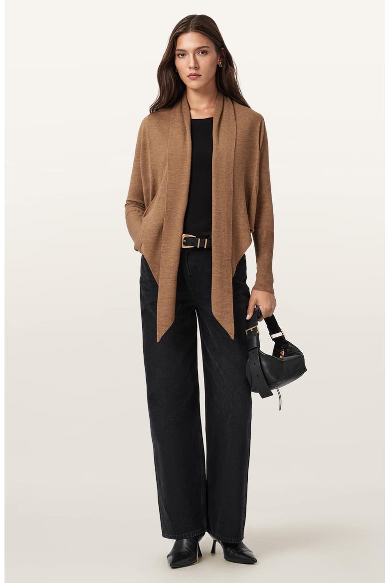 AllSaints Wasson Pirate Wrap Merino Wool Cardigan (Women) | Nordstrom
