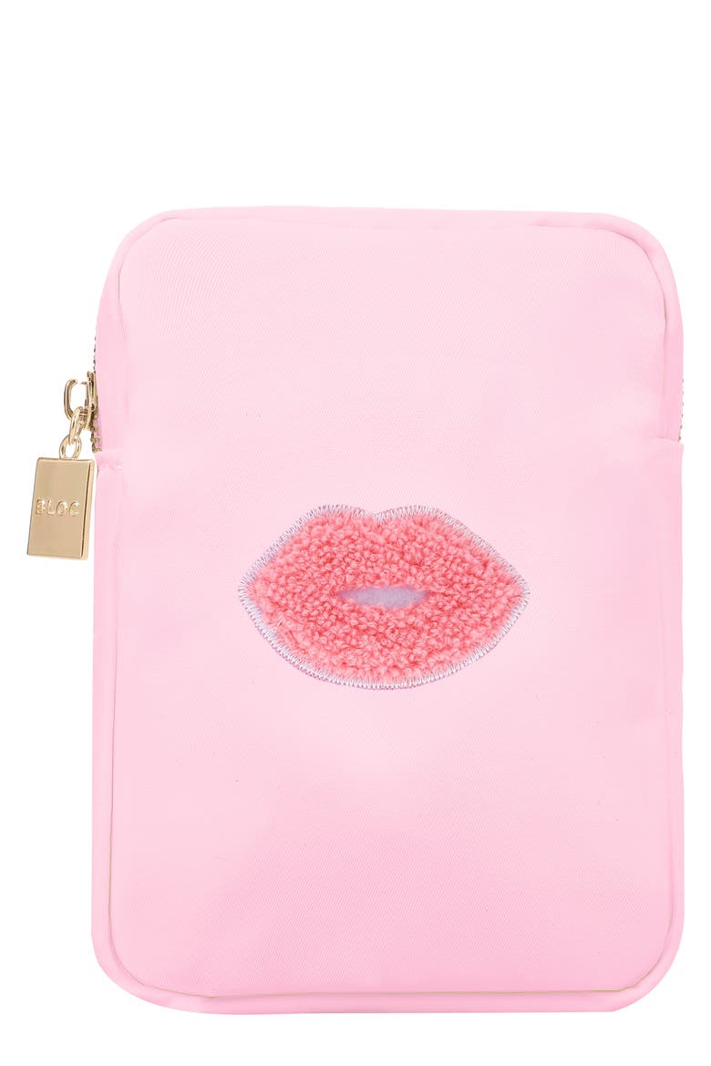 Mini Kiss Cosmetics Bag, Main, color, BABY PINK