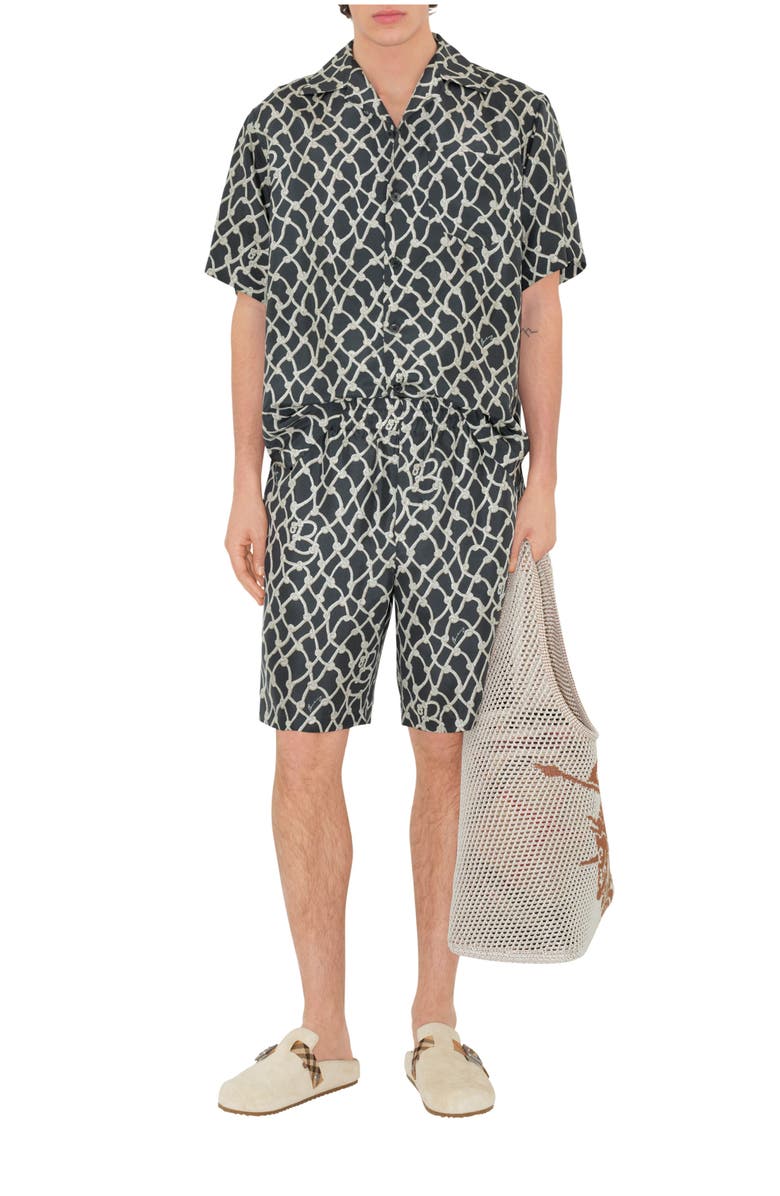 Burberry Knot Silk Shorts, Main, color, Magnet