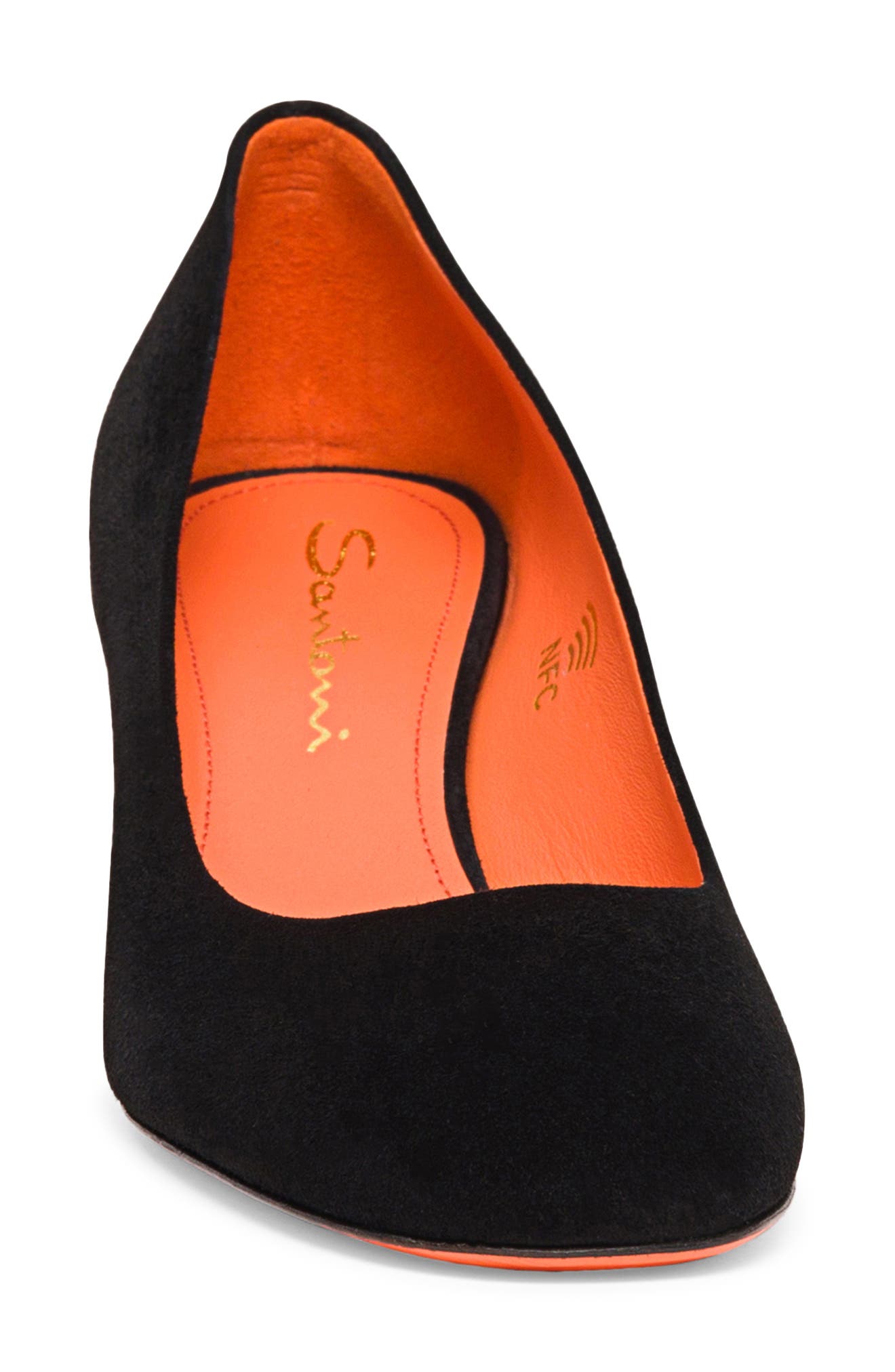 Women's suede low-heel pump, Alternate, color, BLACK-N01