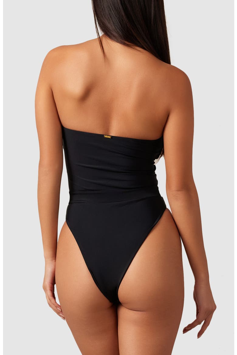 Zen One-Piece Swimsuit, Alternate, color, Black