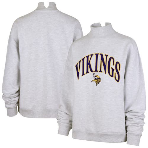 47 Brand '47 Heather Gray Minnesota Vikings Vantage Mock Neck Pullover Sweatshirt In Neutral