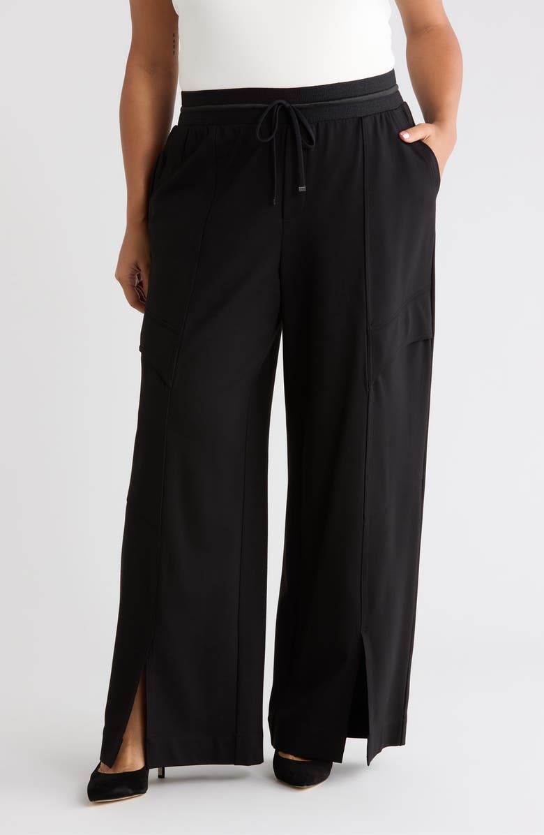 Wit & Wisdom Glider Skyrise Pull-On Wide Leg Pants, Main, color, Black
