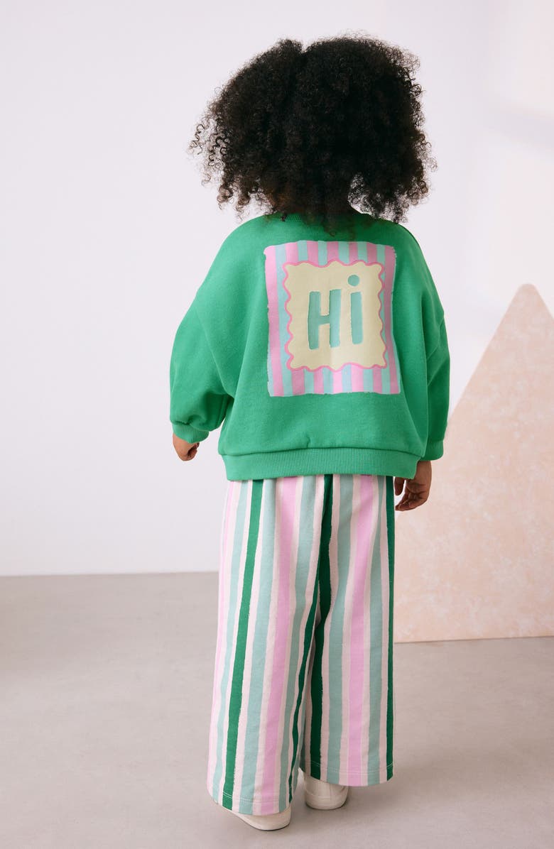 NEXT Kids' Sweatshirt & Wide Leg Pants Set, Alternate, color, Green