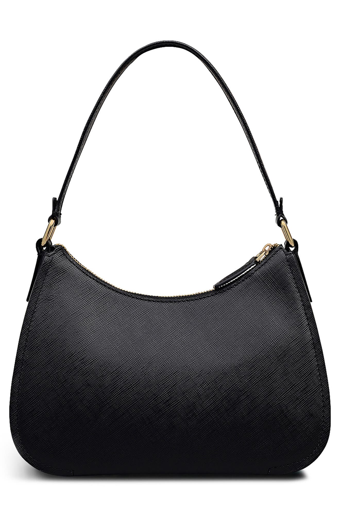 Radley Medium Crosby Leather Shoulder Bag, Alternate, color, Black