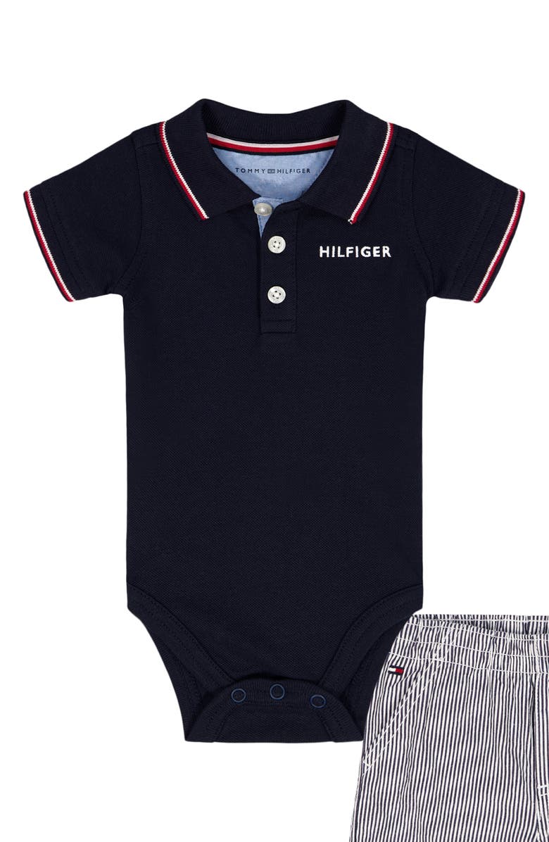 Tommy Hilfiger Kids' Polo & Stripe Shorts Set, Main, color, Navy