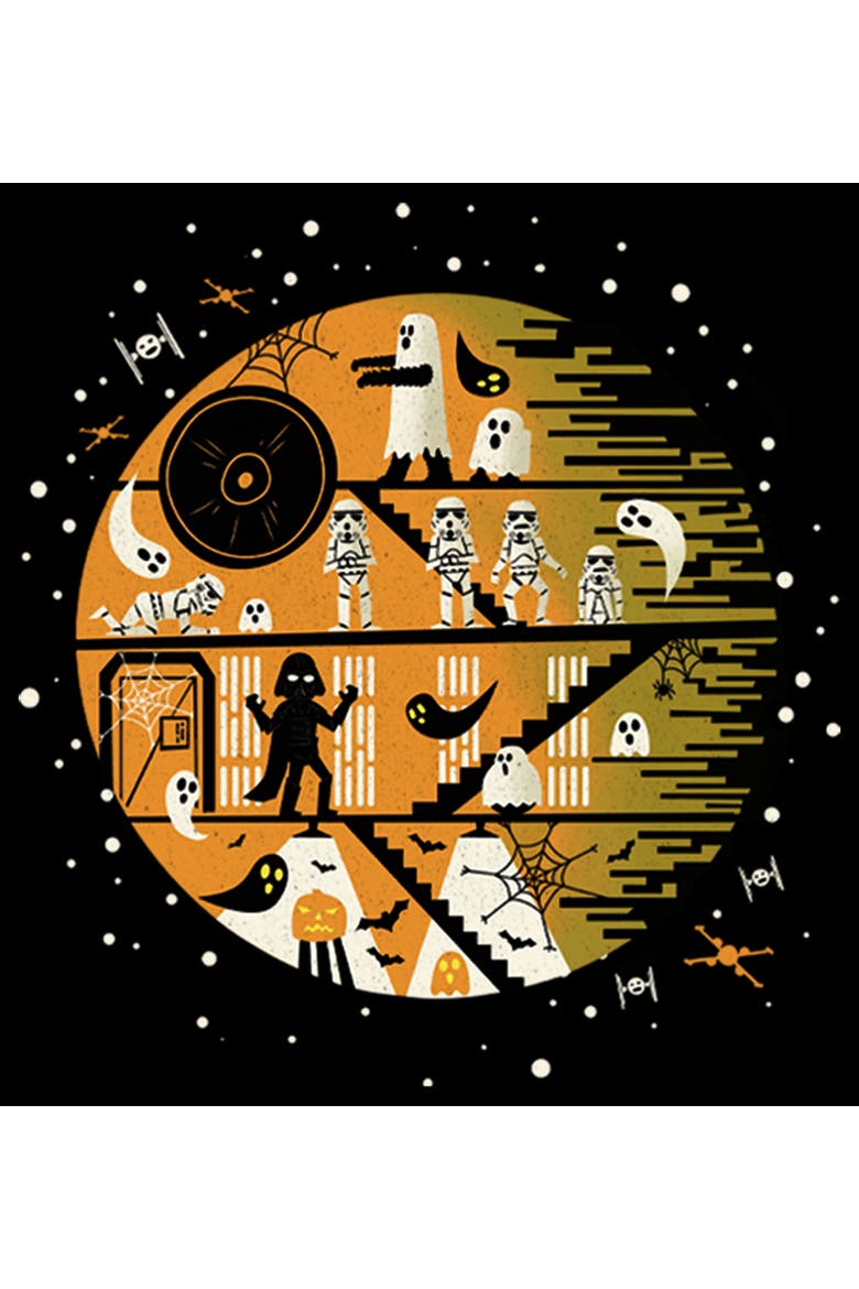 Boy's Star Wars Halloween Death Star  Graphic T-Shirt, Alternate, color, Black