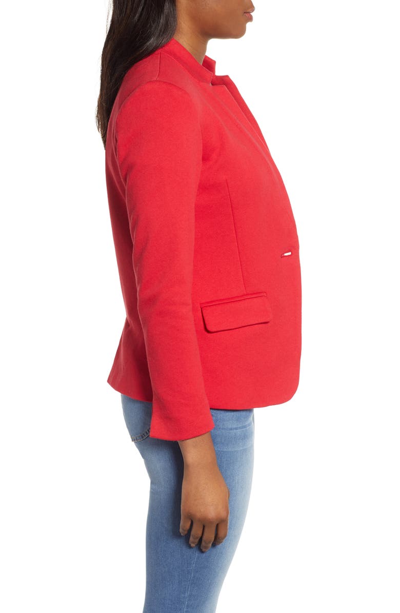 GIBSONLOOK Inverted Notch Collar Cotton Blend Knit Blazer, Alternate, color, Red