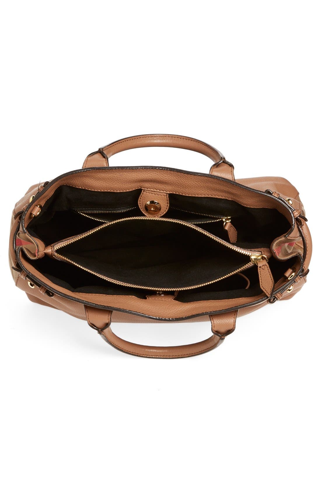'Medium Banner' Leather Tote, Alternate, color, DARK SAND