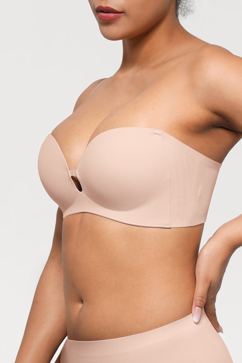 Convertible Seamless Non-Slip Push-Up Strapless Bra, Alternate, color, Cream