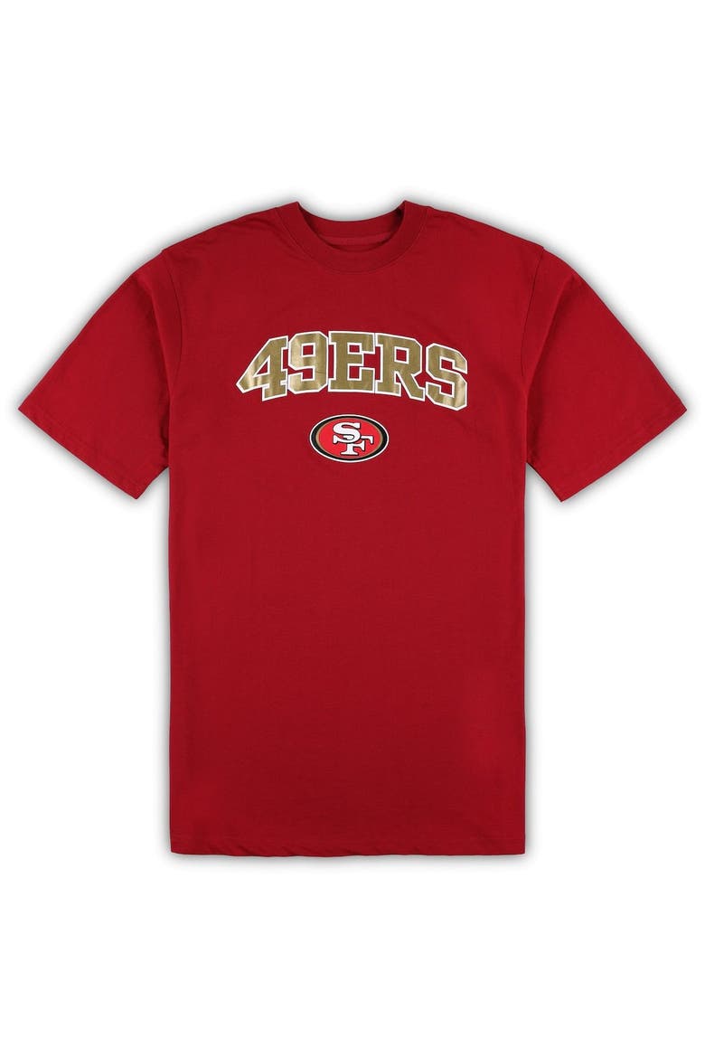 Men's Concepts Sport Scarlet/Heather Gray San Francisco 49ers Big & Tall T-Shirt & Pajama Pants Sleep Set, Alternate, color, Scarlet