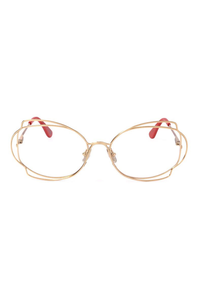 58mm Round Optical Glasses, Main, color, GOLD