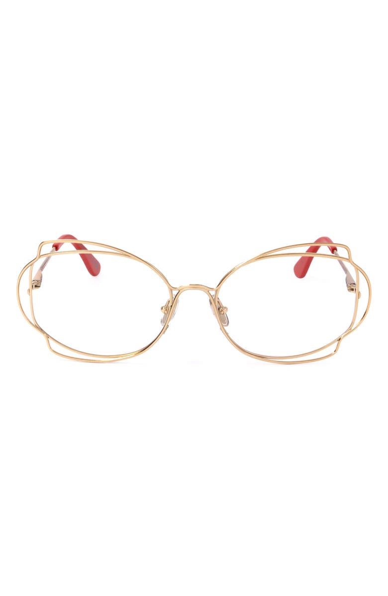 Marni 58mm Round Reading Glasses, Main, color, Gold