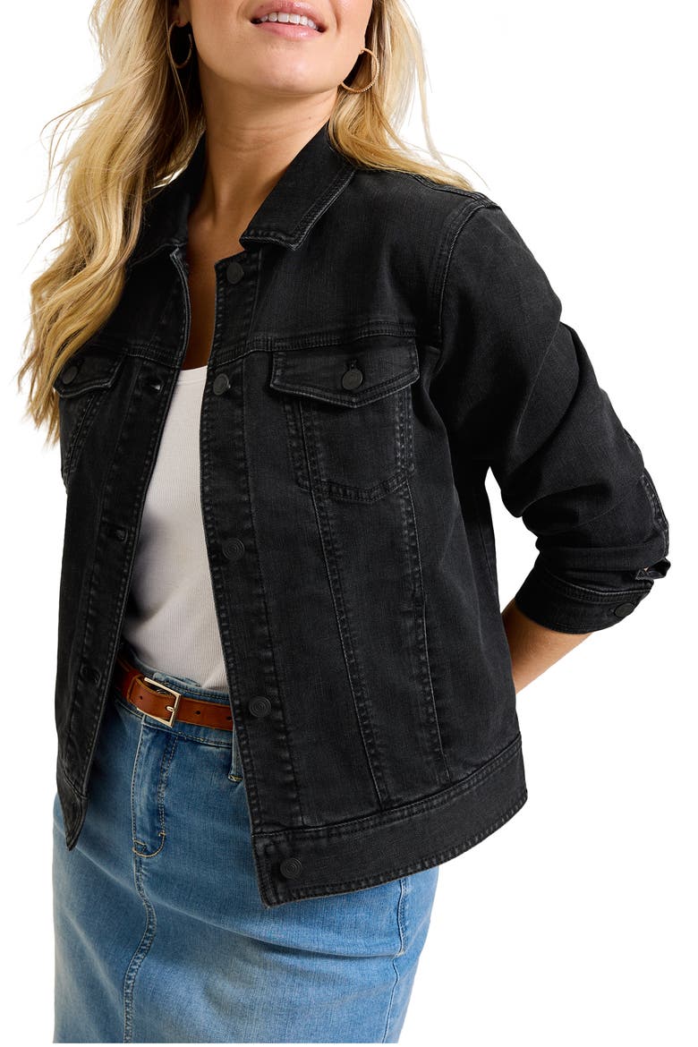 Denim Trucker Jacket, Alternate, color, COASTAL BLACK WASH
