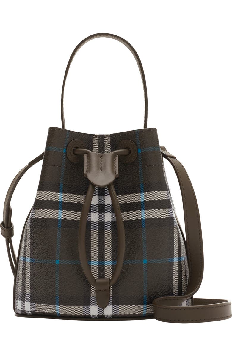 Burberry Mini Check Bucket Bag, Main, color,