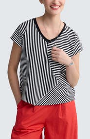 LUUKAA Vanya Striped V-Neck Top