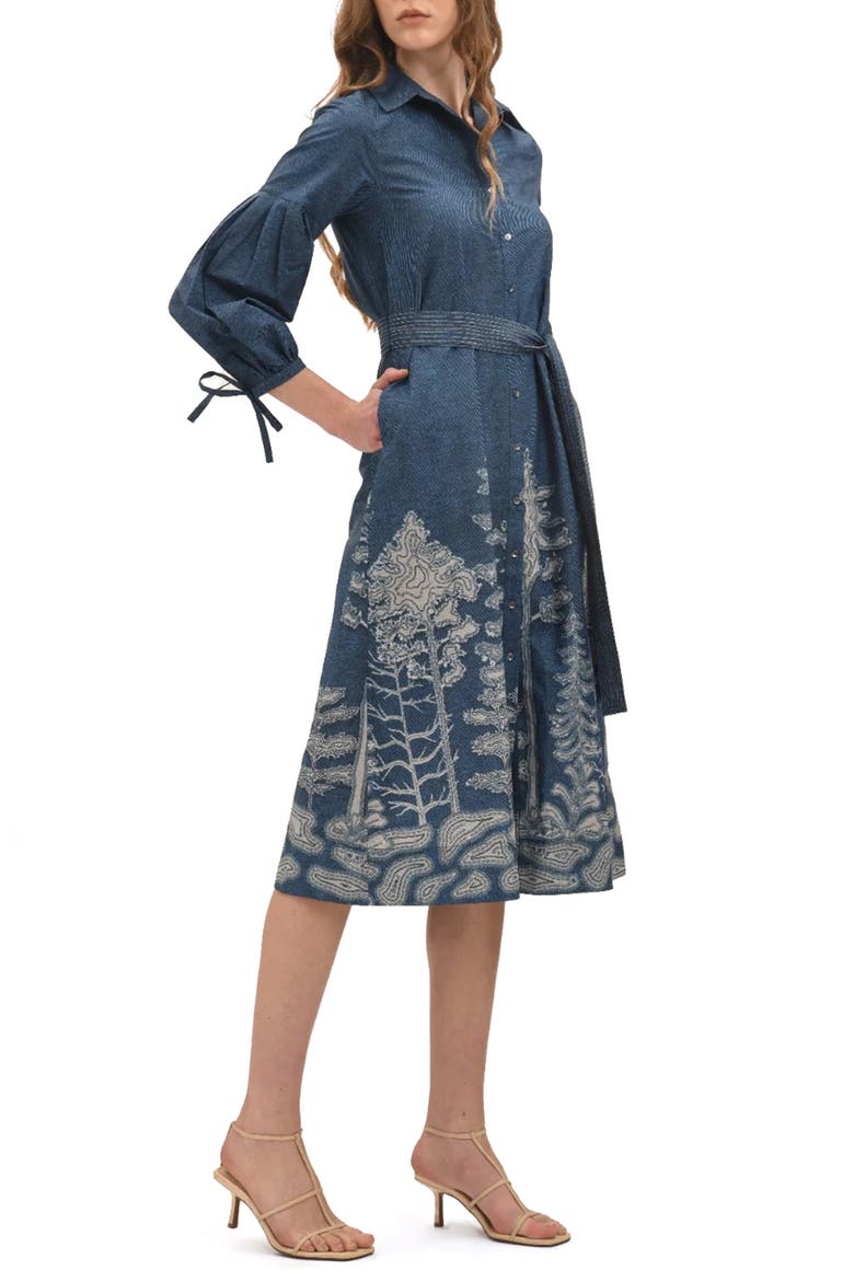Alicia Midi Shirtdress, Alternate, color, BLUE/ WHITE