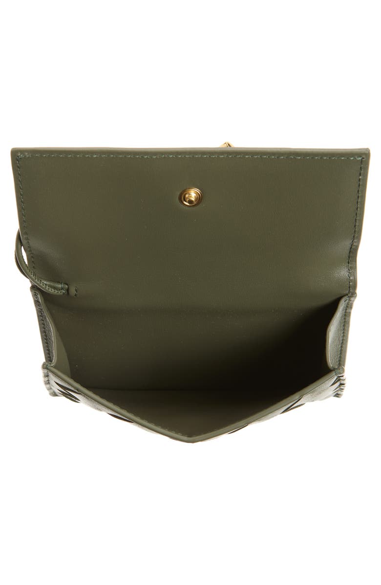 Bottega Veneta Andiamo Slip Intrecciato Leather Zip Card Case, Alternate, color, 3293 Pickle-Muse Brass