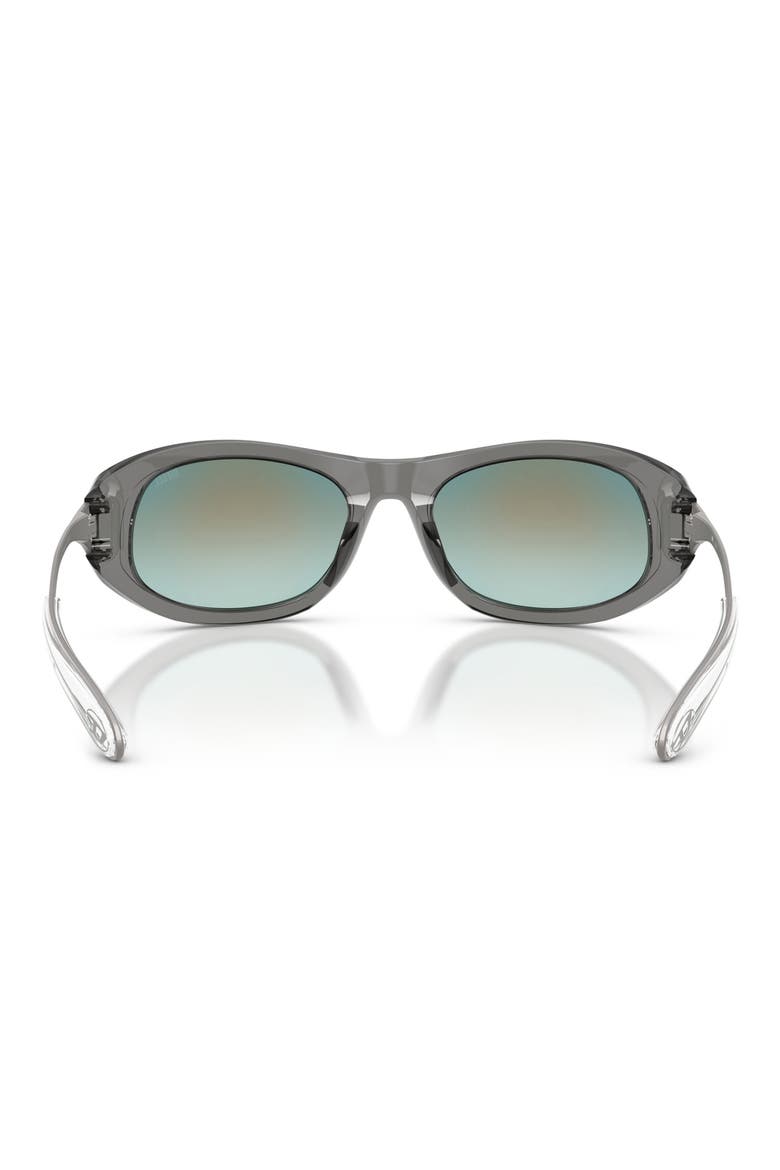 DL2007U 57mm Gradient Cat Eye Sunglasses, Alternate, color, TRANSPARENT GREY / GREEN BROWN